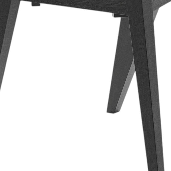 Homeroots Set Of Two Stylish Beige And Black Upholstered Open Back Dining Chairs For Any Room Decor   564810