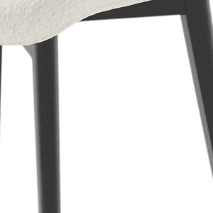 Homeroots Set Of Two Stylish Upholstered Boucle Dining Side Chairs In White And Black For Modern Homes   564812