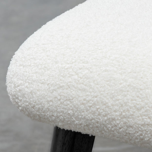 Homeroots Set Of Two Stylish Upholstered Boucle Dining Side Chairs In White And Black For Modern Homes   564812