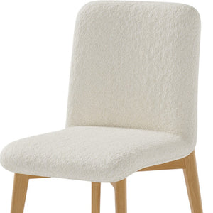 Homeroots Set Of Two Elegant Off White Boucle Upholstered Dining Chairs For Cozy Family Gatherings & Style   564813