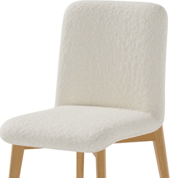 Homeroots Set Of Two Elegant Off White Boucle Upholstered Dining Chairs For Cozy Family Gatherings & Style   564813