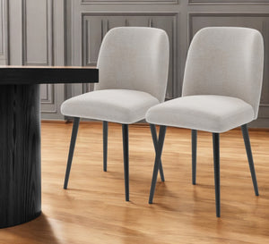 Homeroots Set Of Two Beige & Black Upholstered Dining Side Chairs – Stylish Comfort For Every Room   564814