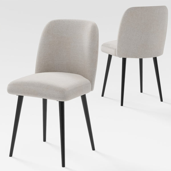 Homeroots Set Of Two Beige & Black Upholstered Dining Side Chairs – Stylish Comfort For Every Room   564814