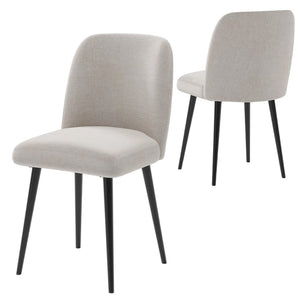 HomeRoots Set of Two Contemporary Beige and Black Upholstered Dining Chairs for Stylish Comfort & Versatility 564814