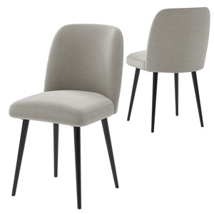 HomeRoots Set of Two Stylish Gray and Black Upholstered Dining Chairs - Modern Comfort for Any Space 564815