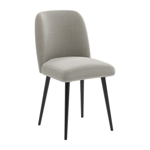 Homeroots Set Of Two Stylish Gray And Black Upholstered Dining Chairs - Perfect For Any Room Decor!   564815