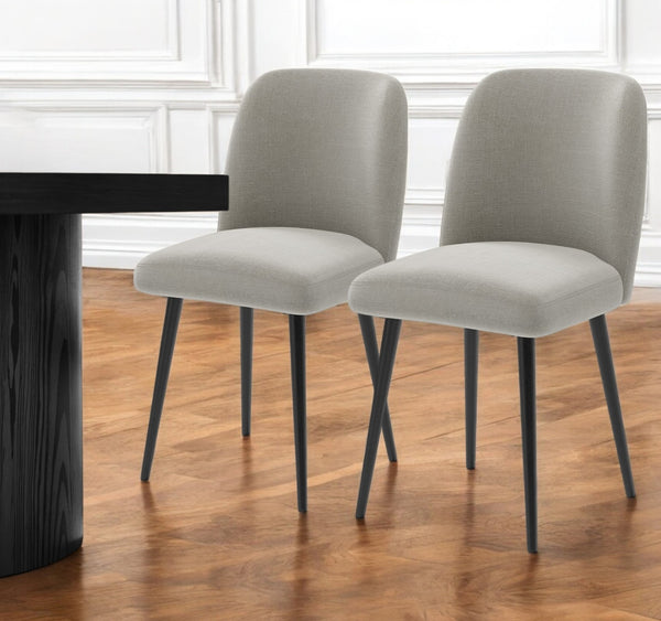 Homeroots Set Of Two Stylish Gray And Black Upholstered Dining Chairs - Perfect For Any Room Decor!   564815