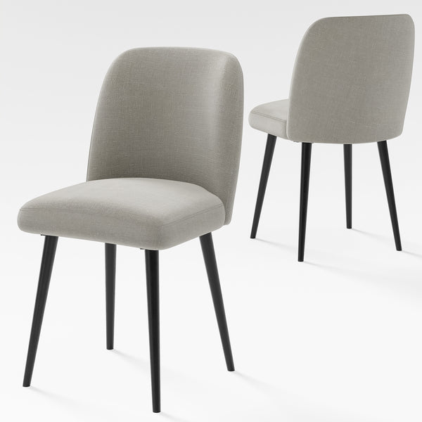 Homeroots Set Of Two Stylish Gray And Black Upholstered Dining Chairs - Perfect For Any Room Decor!   564815