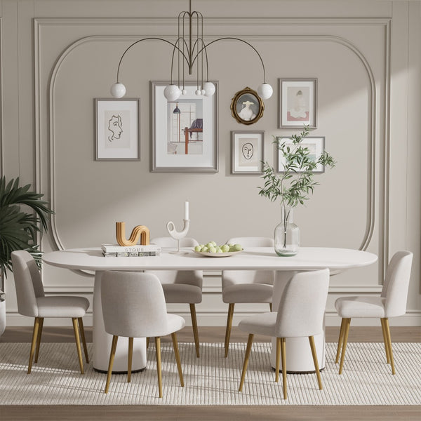 HomeRoots Set of Two Beige and Gold Upholstered Dining Chairs – Modern Comfort for Any Room Decor! 564816