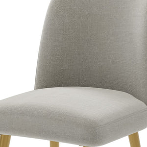Homeroots Set Of Two Gray And Gold Upholstered Fabric Dining Chairs - Elegant Accent Seating For Any Room   564817