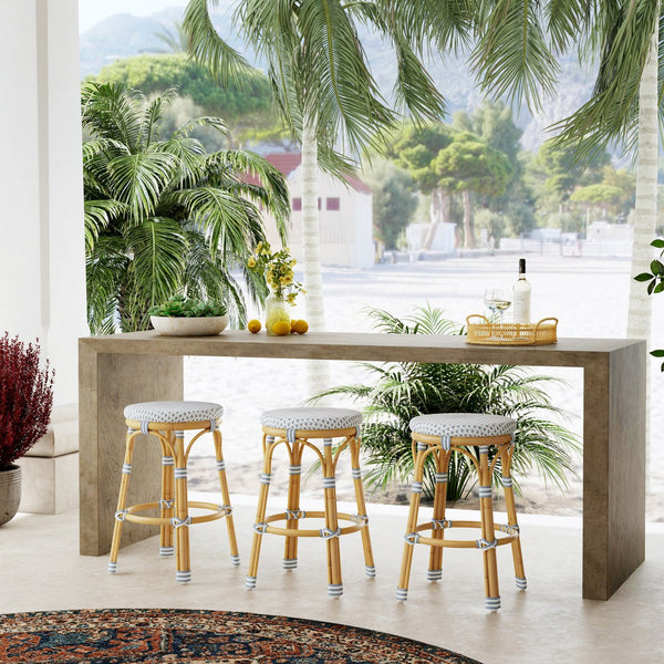 Butler Specialty Tobias Outdoor Rattan And Metal Dining Side Chair – Chic Coastal Style For Your Patio Oasis Blue Aluminum,Polyurethane Synthetic (Pe) Rattan 5648194-butler