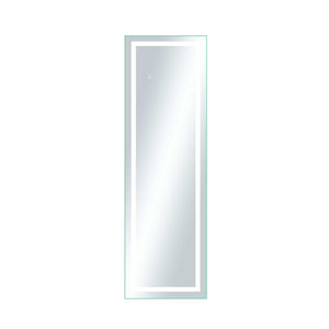 HomeRoots 63" Elegant White Metal Framed Bathroom Vanity Mirror with Integrated Lighting for Modern Spaces 564819