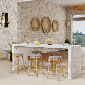 Butler Specialty Tobias Outdoor Rattan And Metal Dining Side Chair – Chic Coastal Style For Your Patio Oasis Gray And White Aluminum,Polyurethane Synthetic (Pe) Rattan 5648329-butler