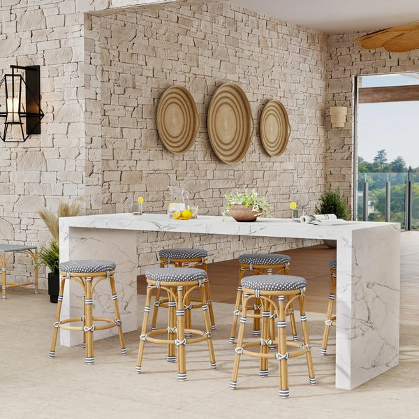 Butler Specialty Tobias Outdoor Rattan And Metal Dining Side Chair – Chic Coastal Style For Your Patio Oasis Gray And White Aluminum,Polyurethane Synthetic (Pe) Rattan 5648329-butler