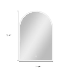 Homeroots 38" Clear Arch Led Lighted Bathroom Vanity Mirror - Frameless, Anti-fog, Adjustable Brightness, Modern Flair  Glass 564832
