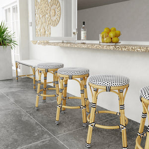 Butler Specialty Tobias Outdoor Rattan And Metal Dining Side Chair – Chic Coastal Style For Your Patio Oasis Black And White Aluminum,Polyurethane Synthetic (Pe) Rattan 5648434-butler