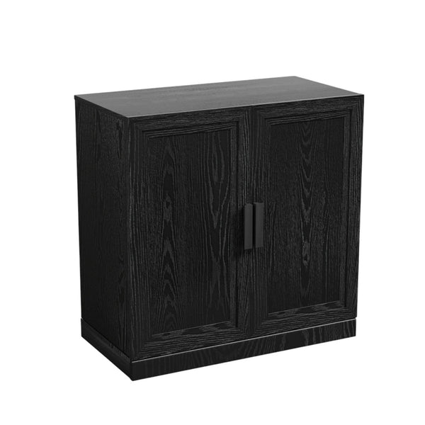 HomeRoots 31" Black Textured Door Accent Cabinet – Stylish Storage with Adjustable Shelves for Any Room Decor 564861