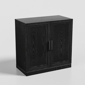 HomeRoots 31" Black Textured Door Accent Cabinet – Stylish Storage with Adjustable Shelves for Any Room Decor 564861