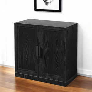 HomeRoots 31" Black Textured Door Accent Cabinet – Stylish Storage with Adjustable Shelves for Any Room Decor 564861