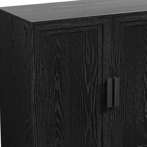 HomeRoots 31" Black Textured Door Accent Cabinet – Stylish Storage with Adjustable Shelves for Any Room Decor 564861