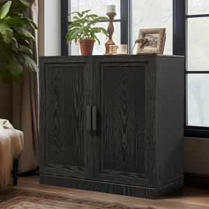 HomeRoots 31" Black Textured Door Accent Cabinet – Stylish Storage with Adjustable Shelves for Any Room Decor 564861