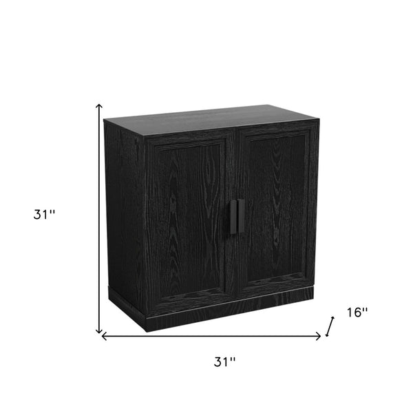 HomeRoots 31" Black Textured Door Accent Cabinet – Stylish Storage with Adjustable Shelves for Any Room Decor 564861