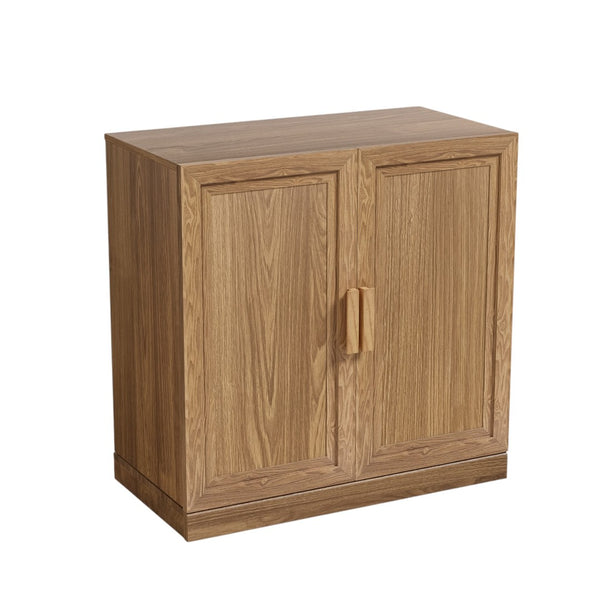 HomeRoots 31" Natural Textured Door Accent Cabinet - Stylish Storage with Three Shelves for Any Space 564862