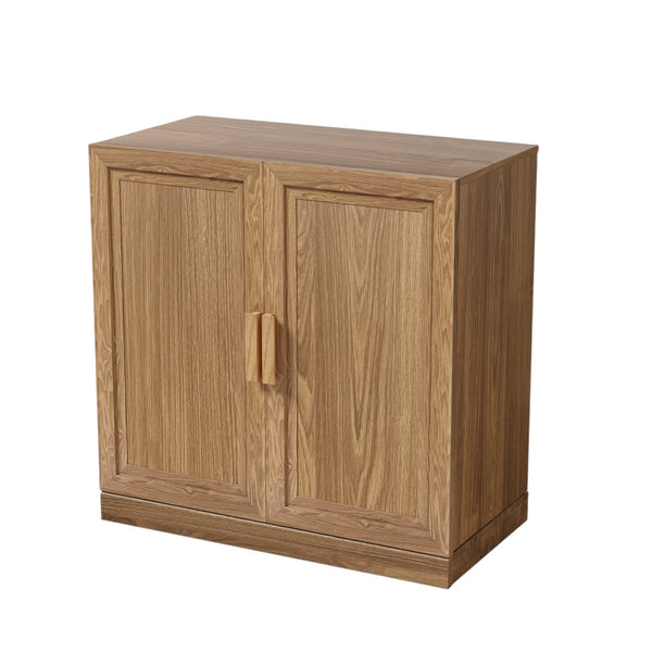 HomeRoots 31" Natural Textured Door Accent Cabinet - Stylish Storage with Three Shelves for Any Space 564862