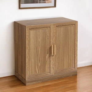 HomeRoots 31" Natural Textured Door Accent Cabinet - Stylish Storage with Three Shelves for Any Space 564862