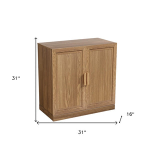 HomeRoots 31" Natural Textured Door Accent Cabinet - Stylish Storage with Three Shelves for Any Space 564862