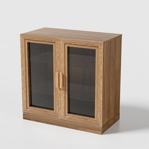 HomeRoots 31" Modern Clear Glass Door Accent Cabinet with 3 Adjustable Shelves for Stylish Storage Solutions 564864