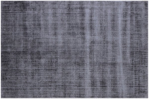 Homeroots 9' X 12' Charcoal Hand Loomed Area Rug  Viscose 564867