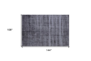 Homeroots 9' X 12' Charcoal Hand Loomed Area Rug  Viscose 564867