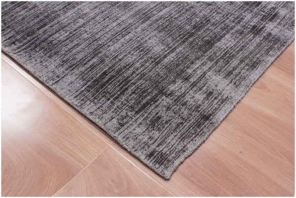Homeroots 8' X 10' Charcoal Hand Loomed Area Rug  Viscose 564868