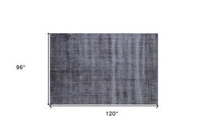 Homeroots 8' X 10' Charcoal Hand Loomed Area Rug  Viscose 564868