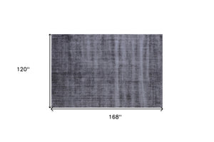 Homeroots 10' X 14' Charcoal Hand Loomed Area Rug  Viscose 564869