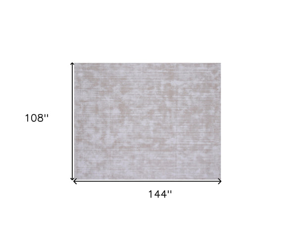 Homeroots 9' X 12' Ivory And Light Gray Abstract Hand Loomed Area Rug  Viscose 564873