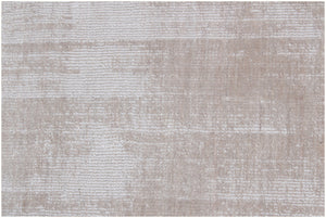Homeroots 9' X 12' Ivory And Light Gray Abstract Hand Loomed Area Rug  Viscose 564873