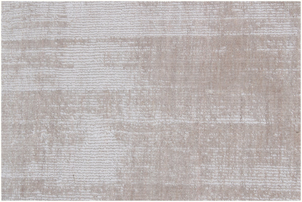 Homeroots 9' X 12' Ivory And Light Gray Abstract Hand Loomed Area Rug  Viscose 564873