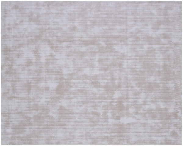 Homeroots 9' X 12' Ivory And Light Gray Abstract Hand Loomed Area Rug  Viscose 564873