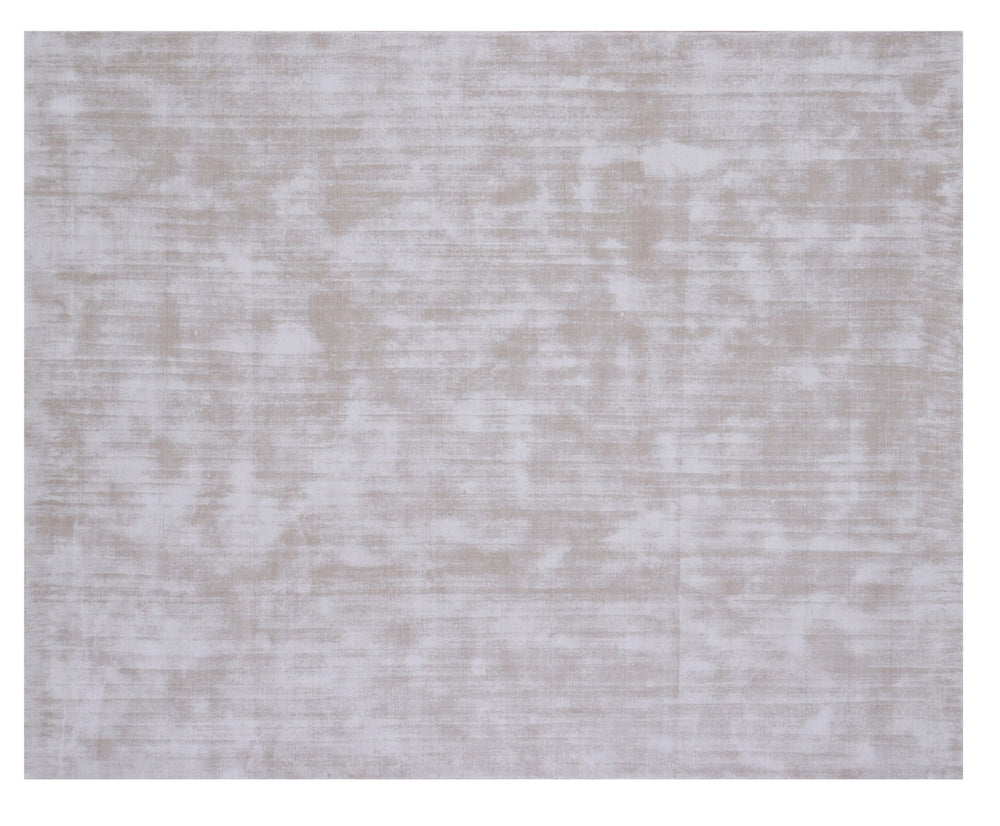 Homeroots 9' X 12' Ivory And Light Gray Abstract Hand Loomed Area Rug  Viscose 564873