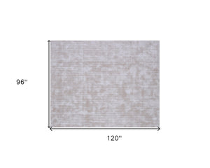 Homeroots 8' X 10' Beige Hand Loomed Area Rug  Viscose 564874