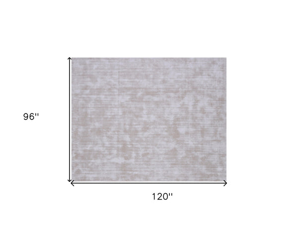 Homeroots 8' X 10' Beige Hand Loomed Area Rug  Viscose 564874