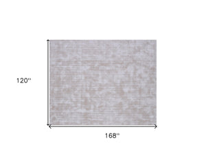 Homeroots 10' X 14' Beige Hand Loomed Area Rug  Viscose 564876