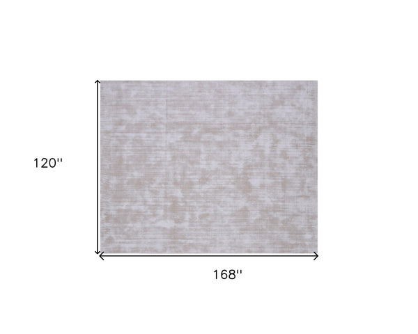 Homeroots 10' X 14' Beige Hand Loomed Area Rug  Viscose 564876