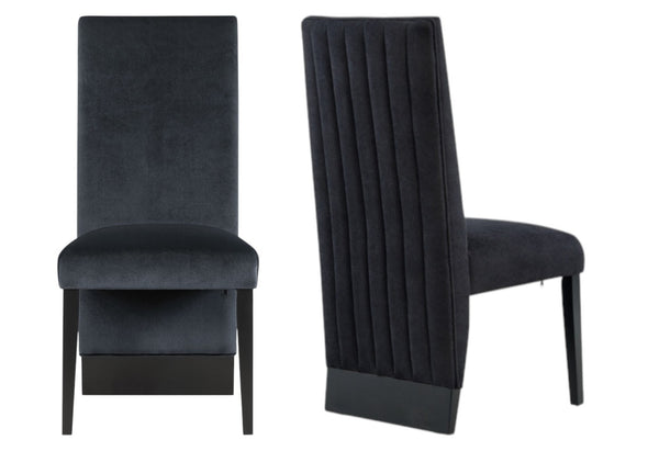 HomeRoots Set of Two Elegant Black Velvet Dining Side Chairs - Modern Comfort for Any Space & Style 564878