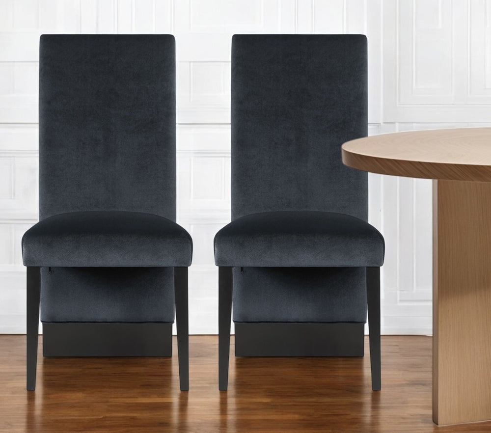 HomeRoots Set of Two Elegant Black Velvet Dining Side Chairs - Modern Comfort for Any Space & Style 564878