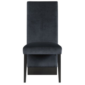 Homeroots Set Of Two Luxurious Black Velvet Dining Side Chairs With Nailhead Trim For Elegant Seating   564878