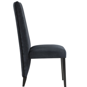 Homeroots Set Of Two Luxurious Black Velvet Dining Side Chairs With Nailhead Trim For Elegant Seating   564878