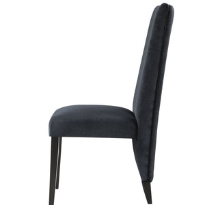 Homeroots Set Of Two Luxurious Black Velvet Dining Side Chairs With Nailhead Trim For Elegant Seating   564878